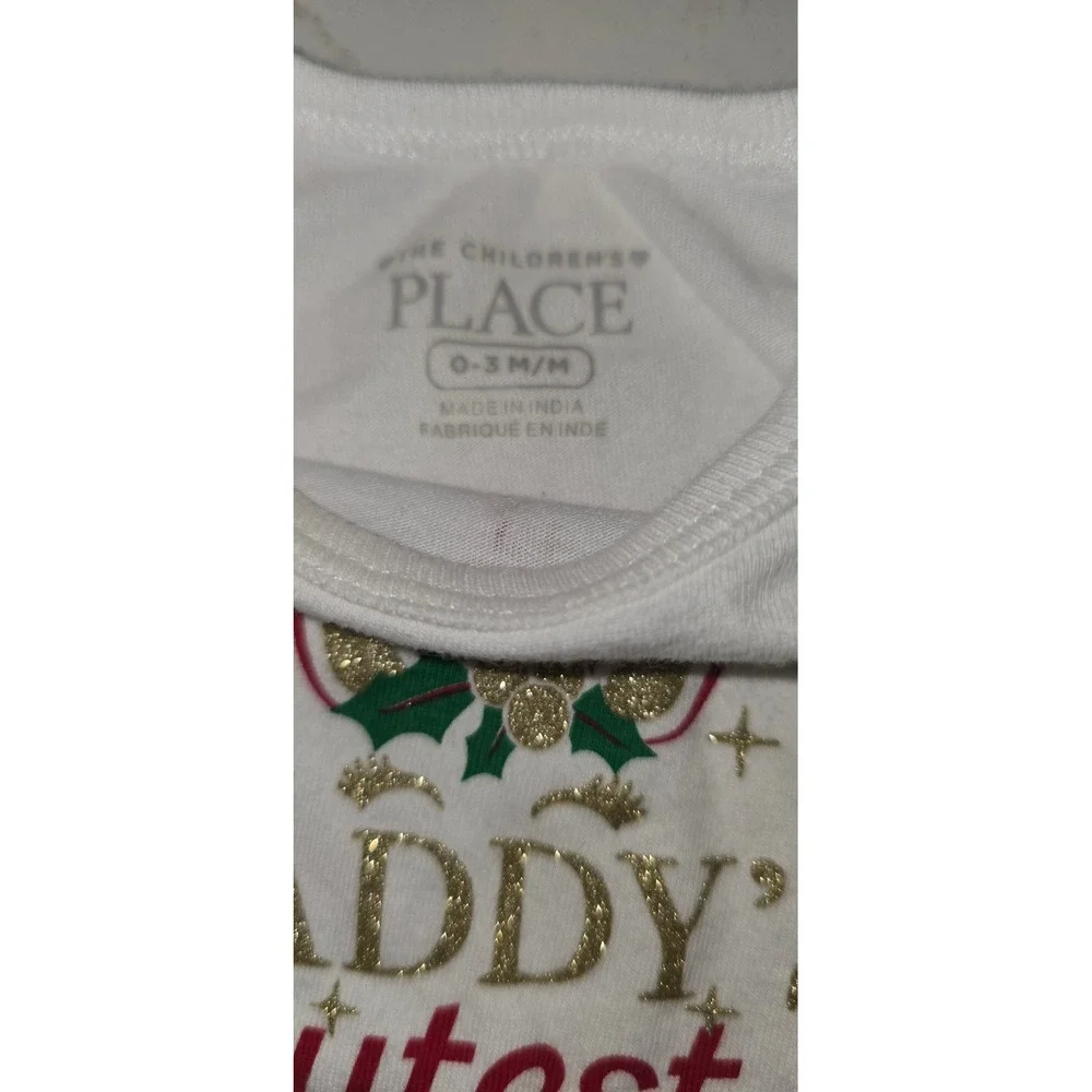 The Childrens Place Baby Bodysuit Daddys Cutest Present Ever White Holiday 0-3M